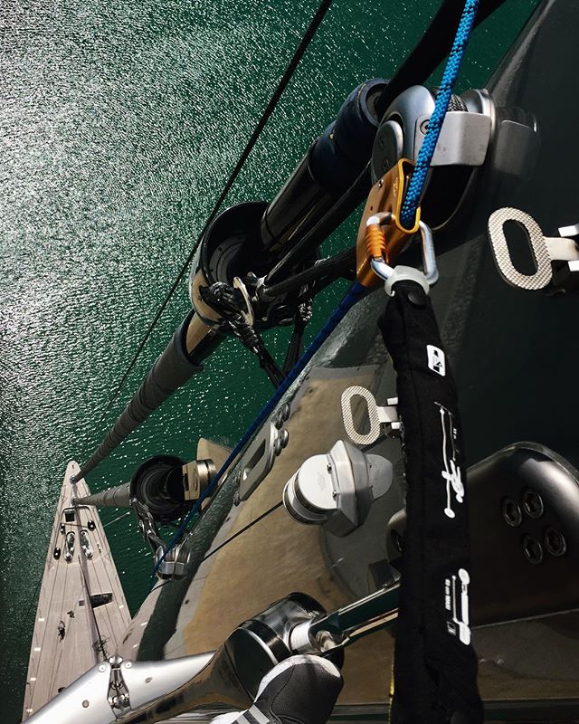 Working above and beyond. 
Safely at height up a state of the art 70m carbon fiber mast.

Spot the crew member on the deck! .
.
.
#superyacht #yachtrig #mastwork #yachtstyle #saillife #yachtlife #deckcrew #sailing #megayachts #supersail #carbonmast #