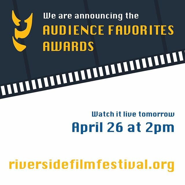 Watch the Audience Favorites Awards live tomorrow April 26 at 2pm! Link in the bio.
#filmfestival #riversideinternationalfilmfestival #audiencefavorite