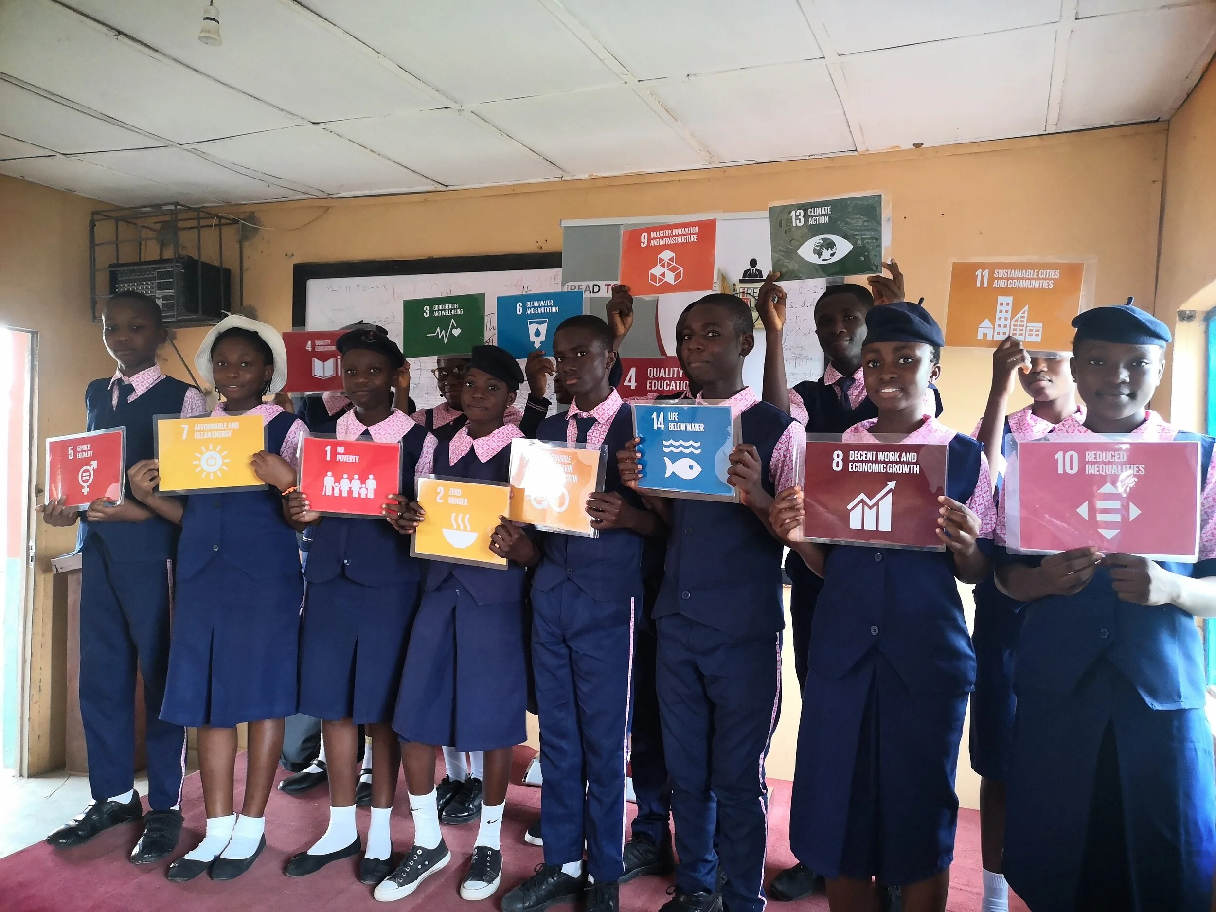 Student leaders pose with the SDGs Cards and ready to lead their peers in localizing the Global Goals.