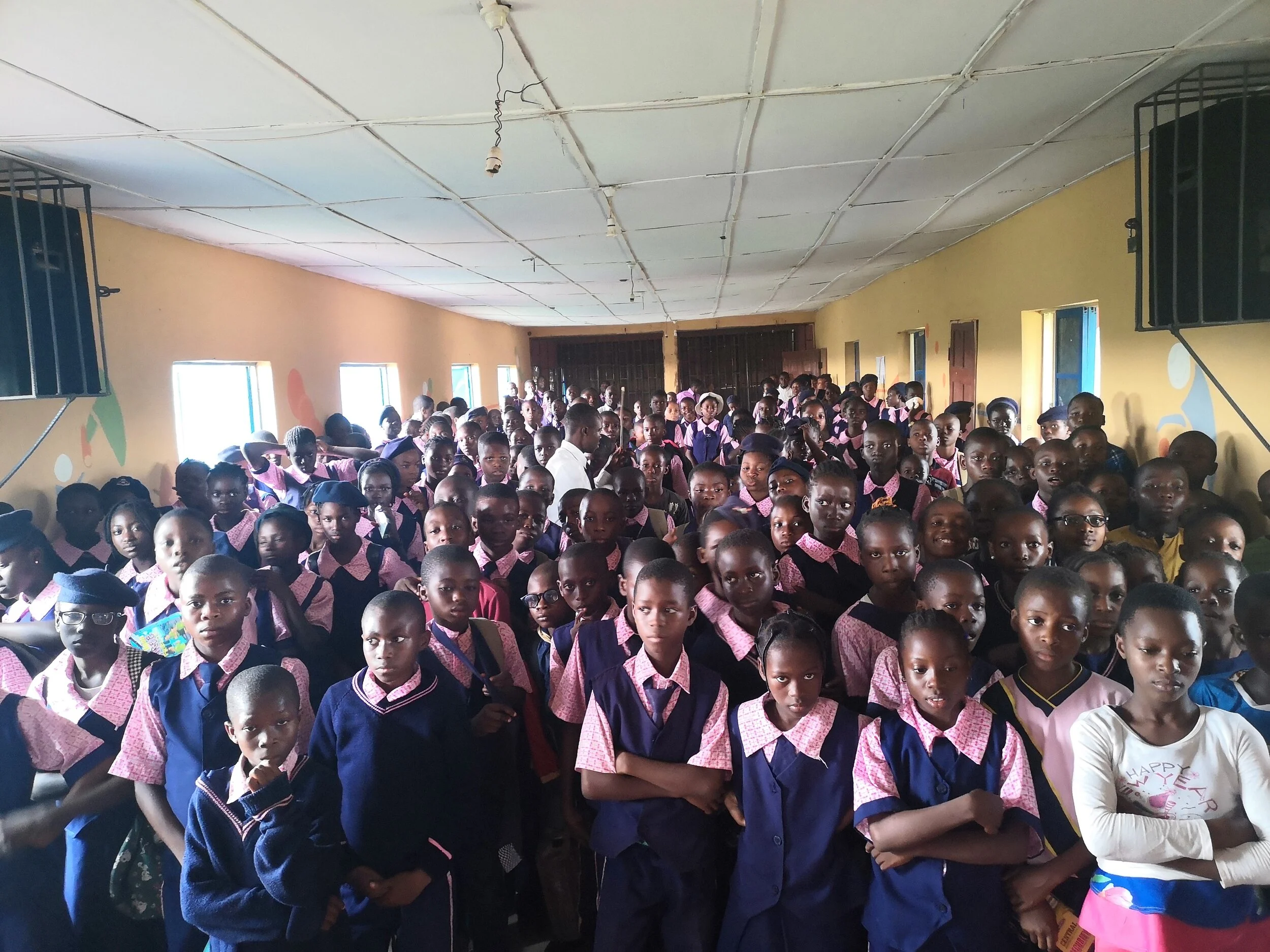 Cross section of Students of Grace and Glory International School listening to the introduction of the Sustainable Development Goals.