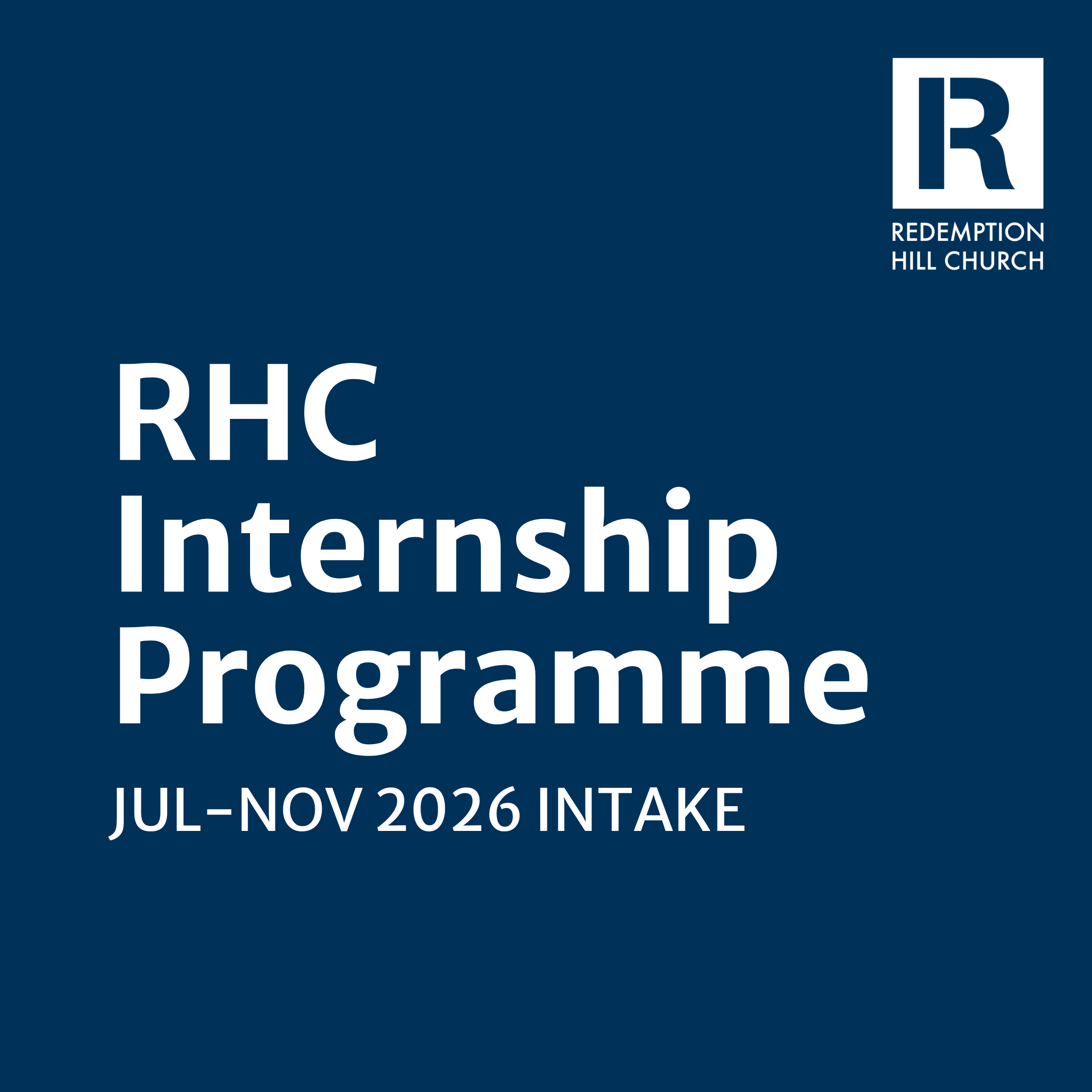 RHC Internship Programme (July-Nov 2026 Intake) [Application due 24 May)