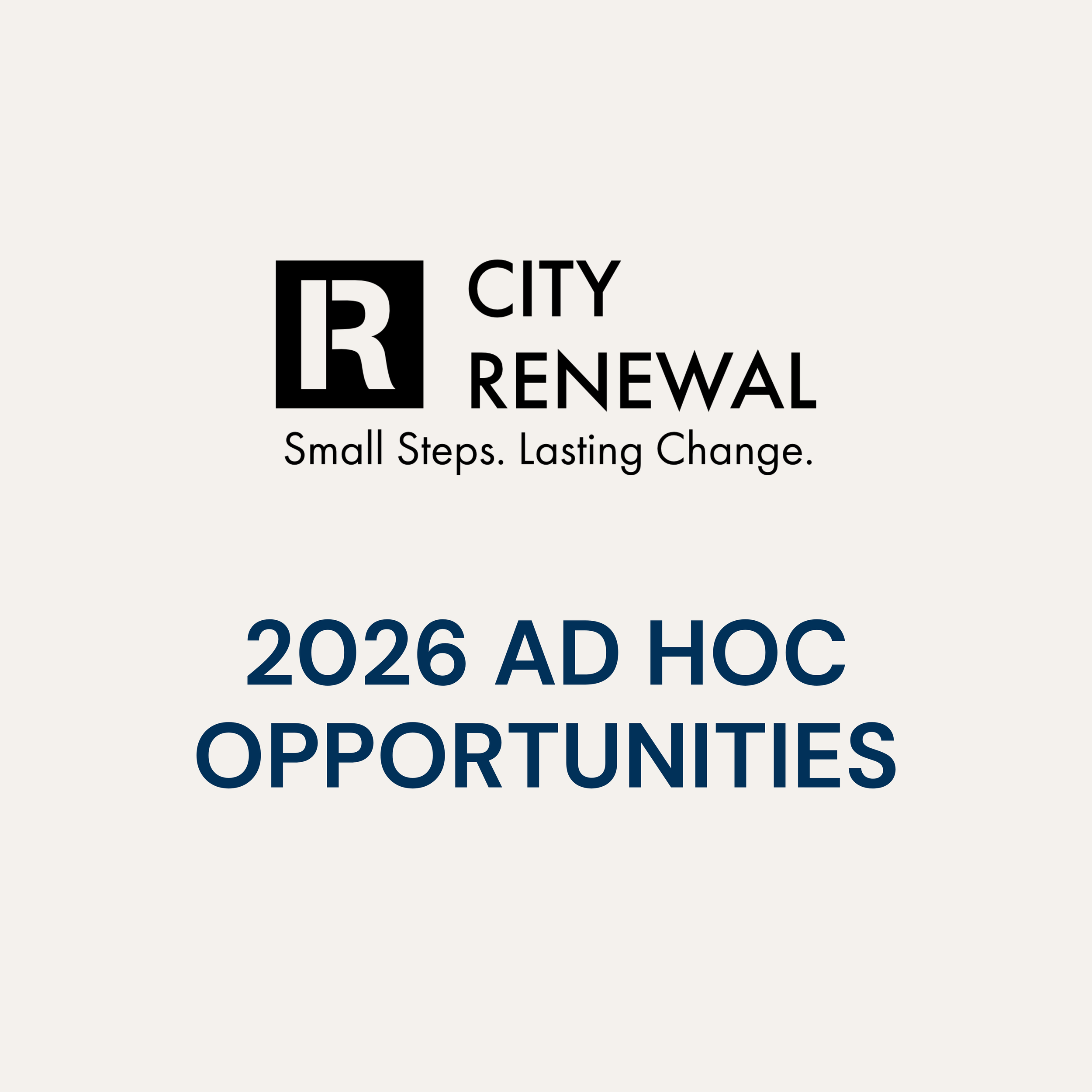 City Renewal Ad-Hoc Opportunities