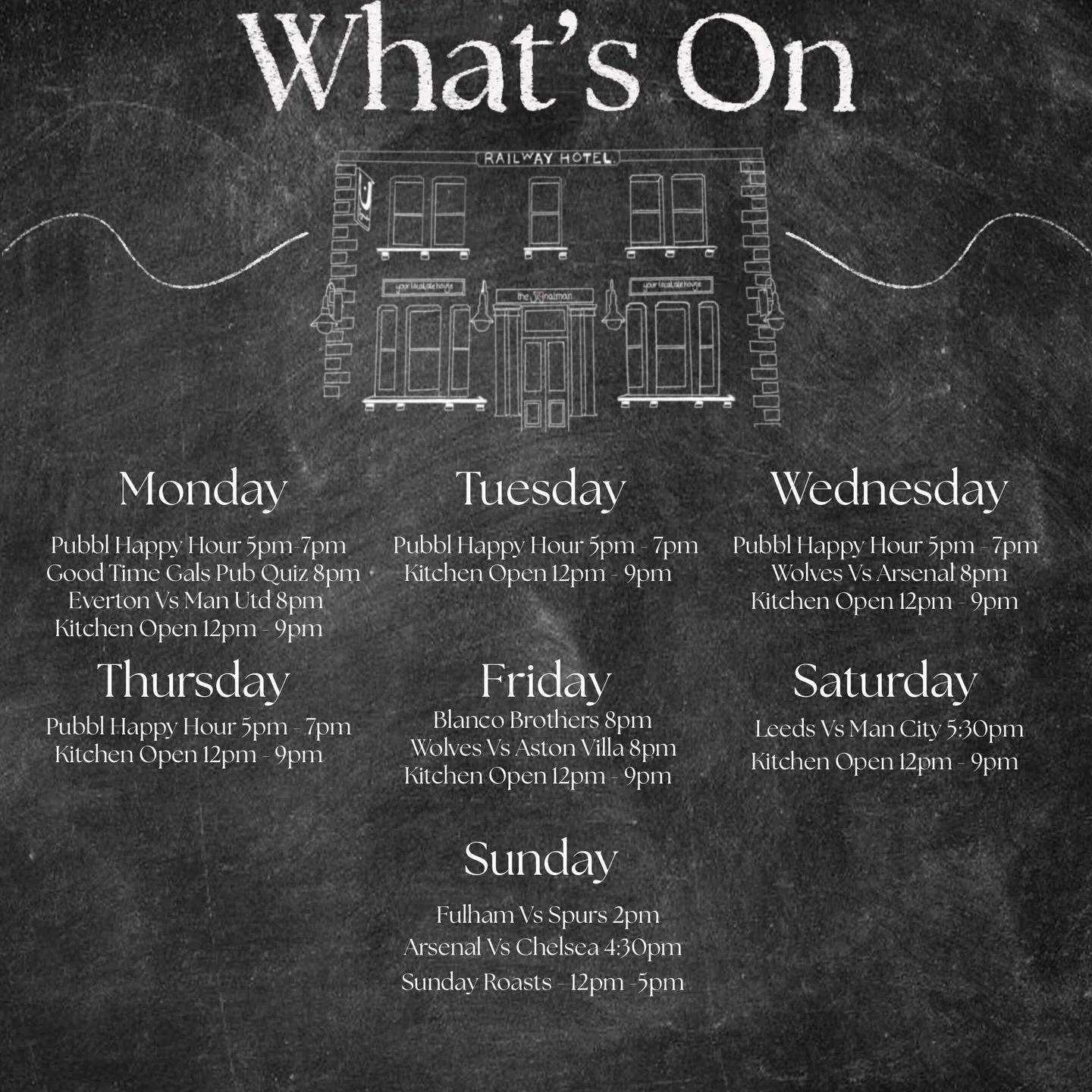 ✨WHATS ON THIS WEEK✨

Another blinding week with loads on!

Happy Hour, student deals and don&rsquo;t forget our great @pubbl.app !!

We&rsquo;ve got @veronica.von.beaverhausen with her wicked @goodtimegals quiz tonight!

@grimrose_studio is back TUE