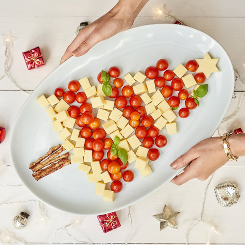 Annabel Karmel cheese & cherry tomato Christmas tree recipe