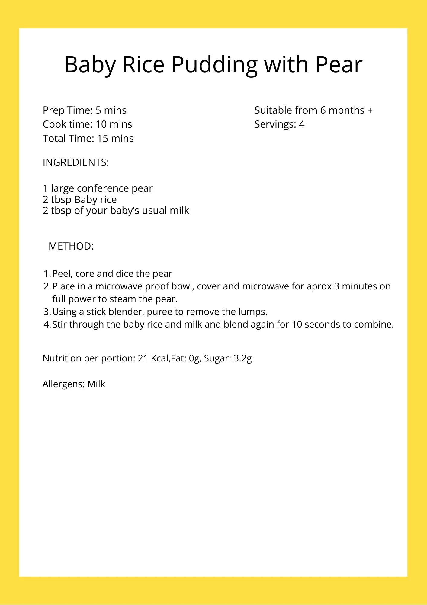 baby rice ingredients