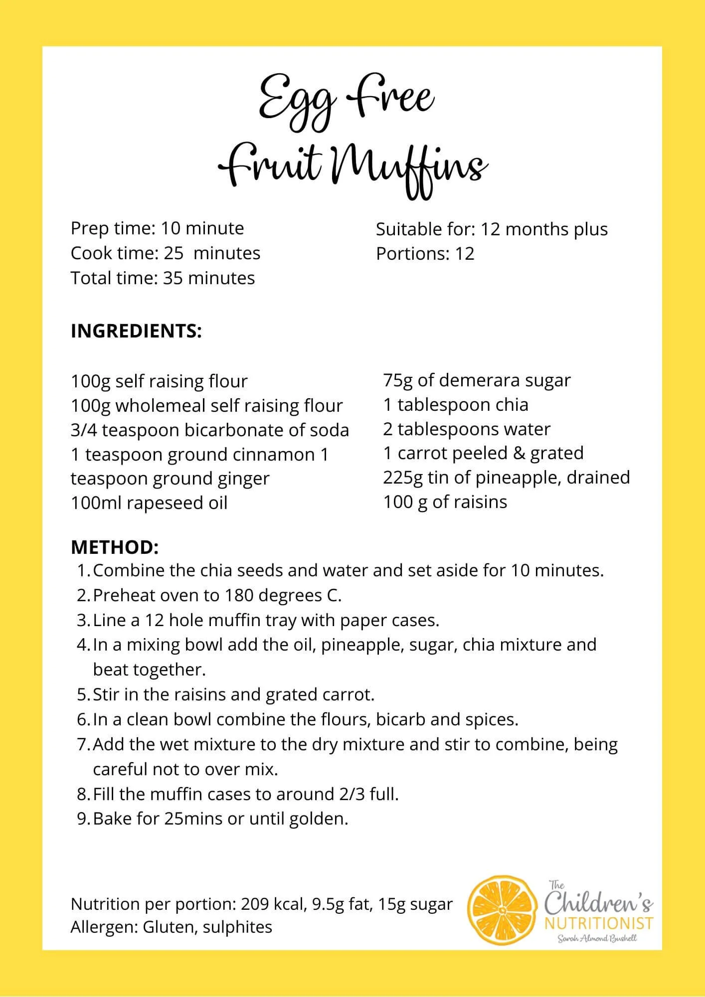 Egg Free Fruit Muffins — Weaning Fussy Eating The Children's