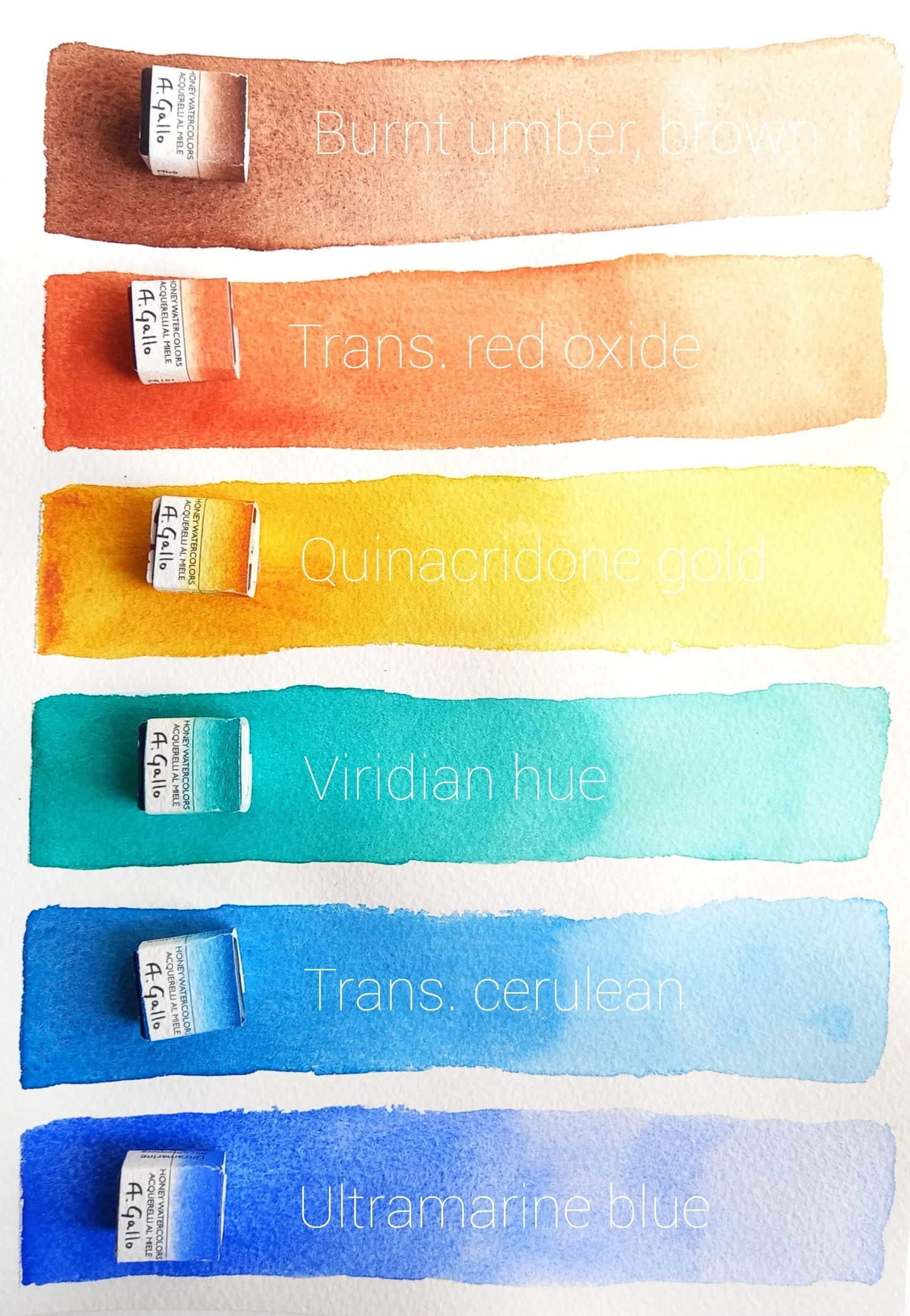 Mixing Palette Handmade Watercolor set — A. Gallo Colors Acquerelli