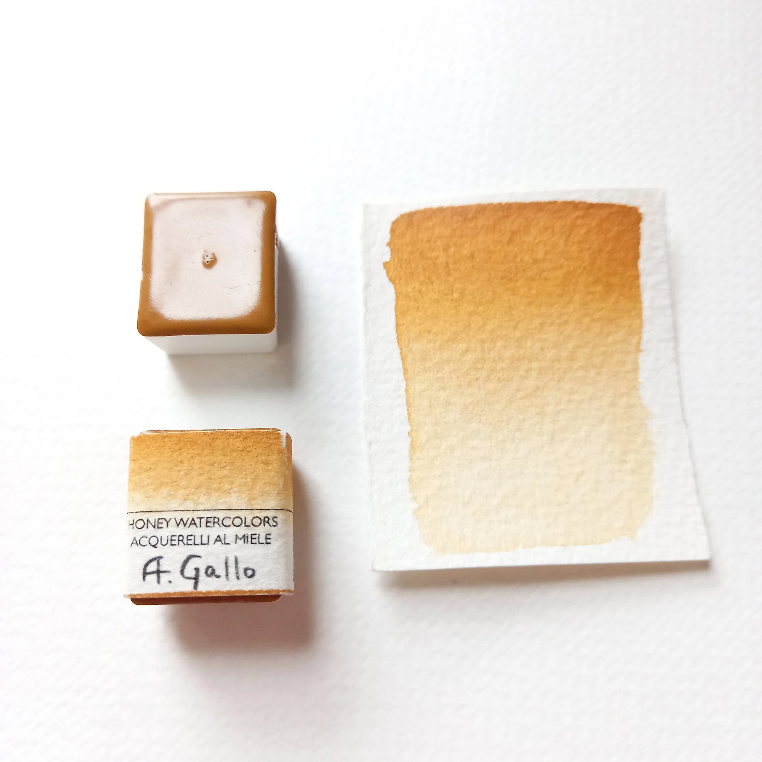 Yellow ochre, Burgundy Half pan — A. Gallo Colors Acquerelli