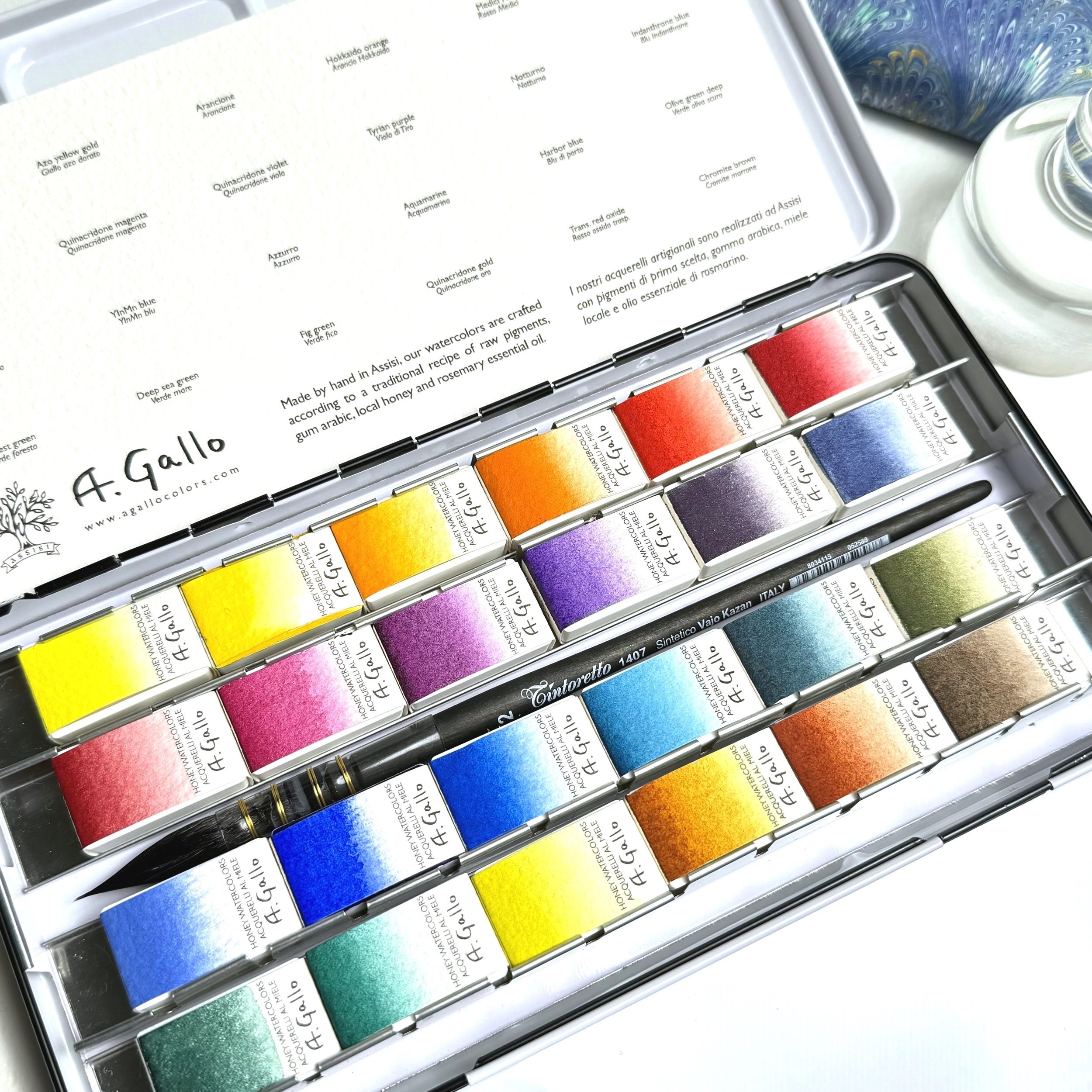 Signature 24 Full pan palette — A. Gallo Colors - Acquerelli Artigianali