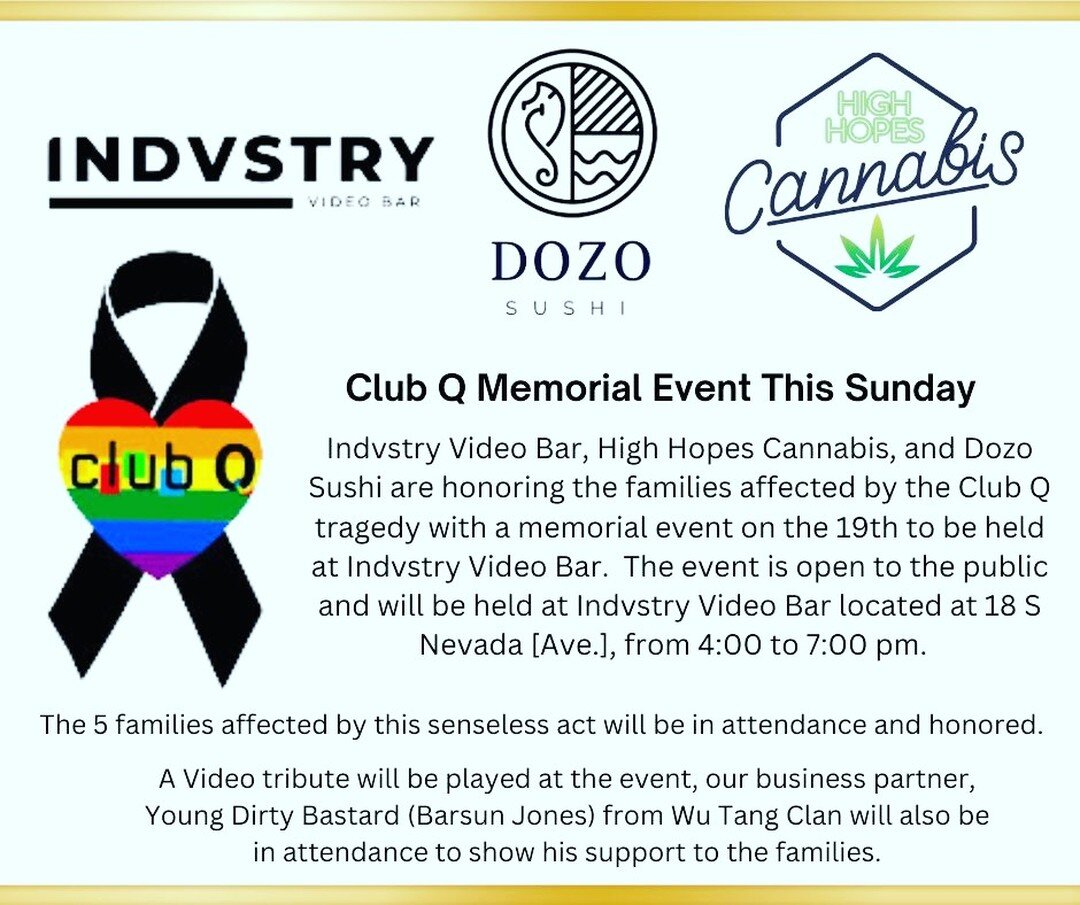 Come help spread, solidarity, awareness, and support! #dozosushibar #indvstryvideobar #clubqcoloradosprings