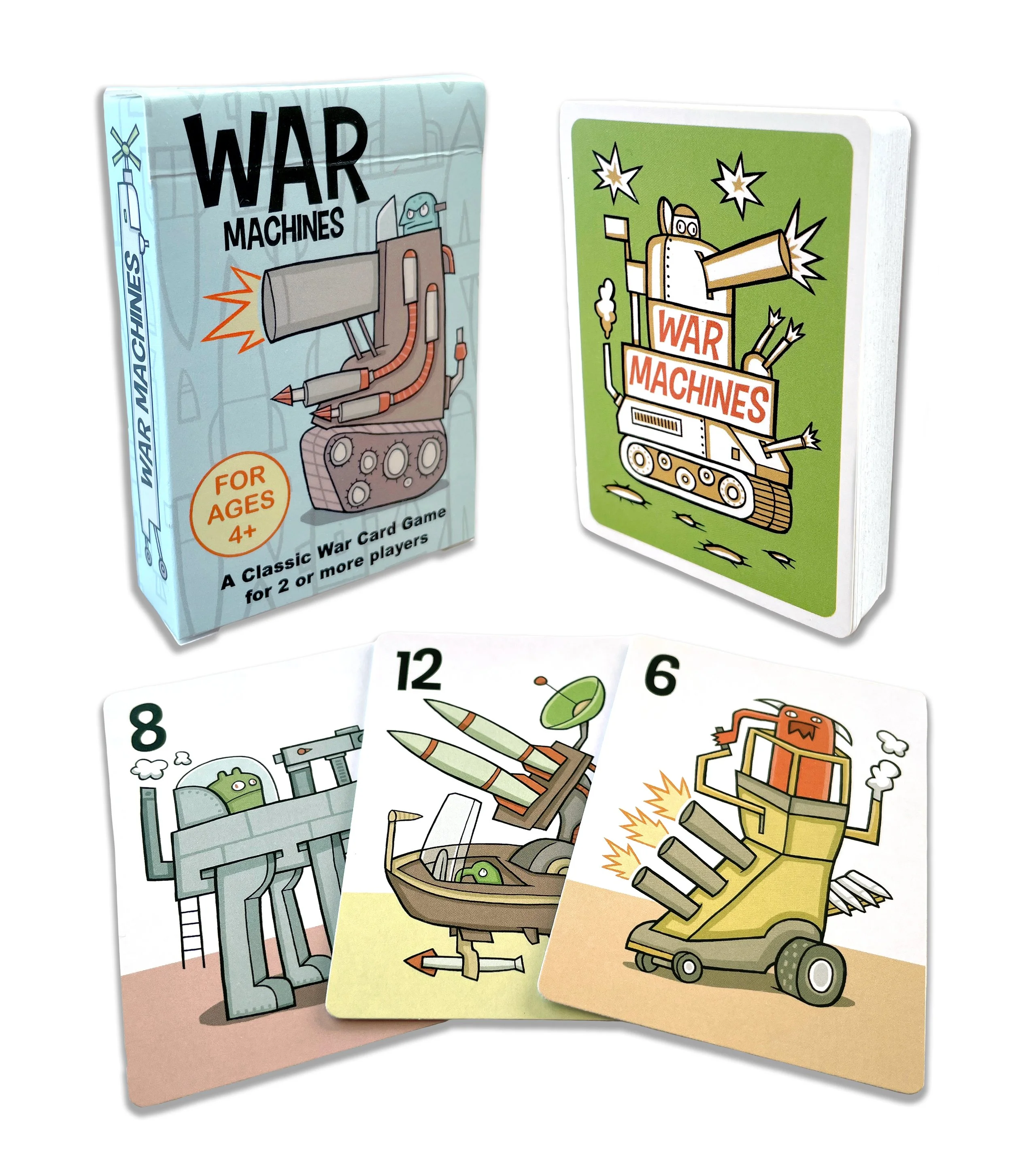 War Card Game, 48 unique War Machines cards with instructions