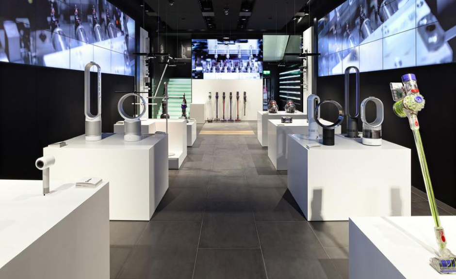 Brands like Dyson above are moving onto the high street and opening brand showrooms.