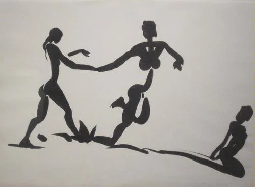 Dancers, 1986 ink on paper 25 1/4 x 33 " 