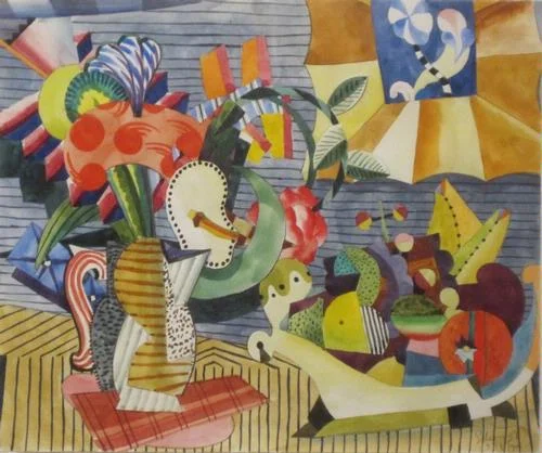 Fruit and Flowers, 1994 watercolor on paper 22 1/8 x 25 5/8 " 