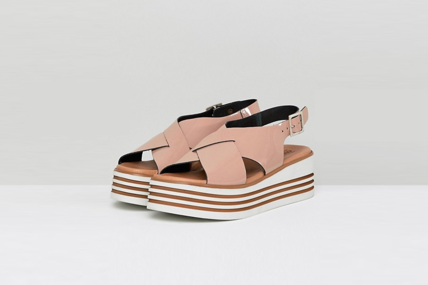 Tornado Leather Patent Flatforms / ASOS Design