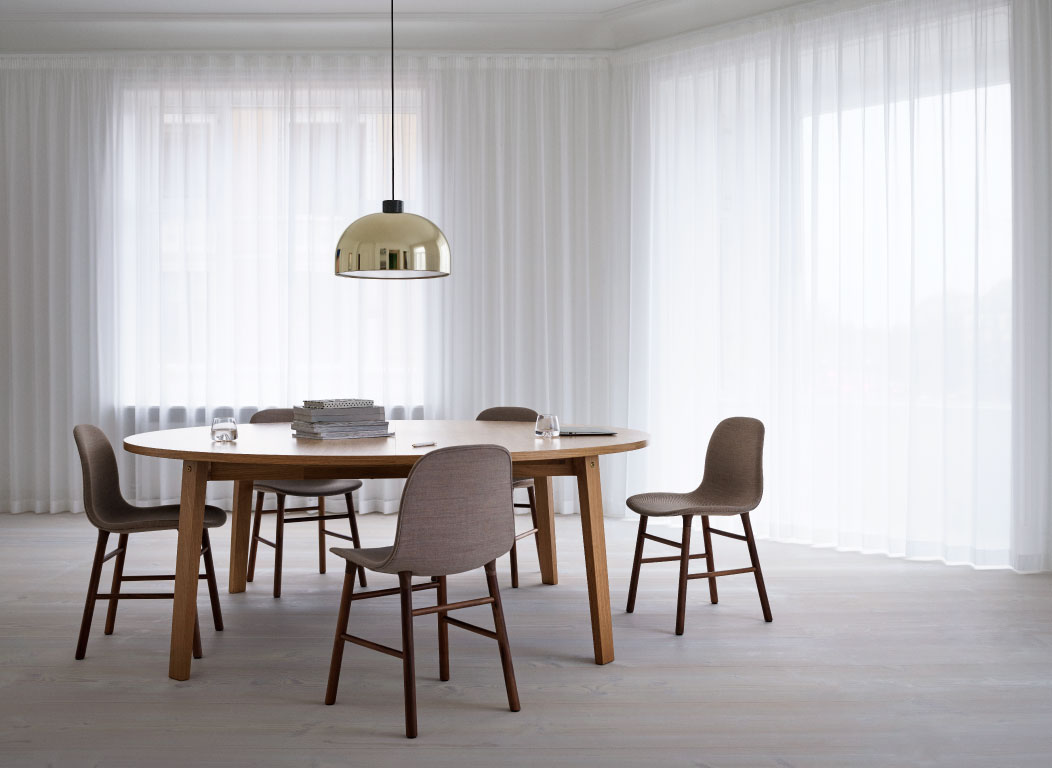  New collection - Slice Table, Form Chair Walnut, Grant Pendant by Normann Collection  