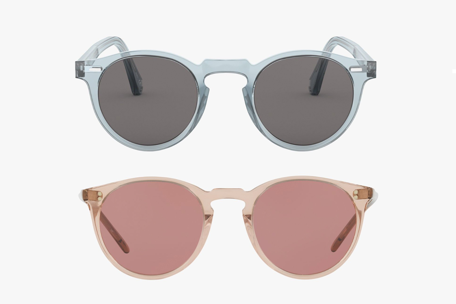  The iconic pastel glasses of  Oliver Peoples . 