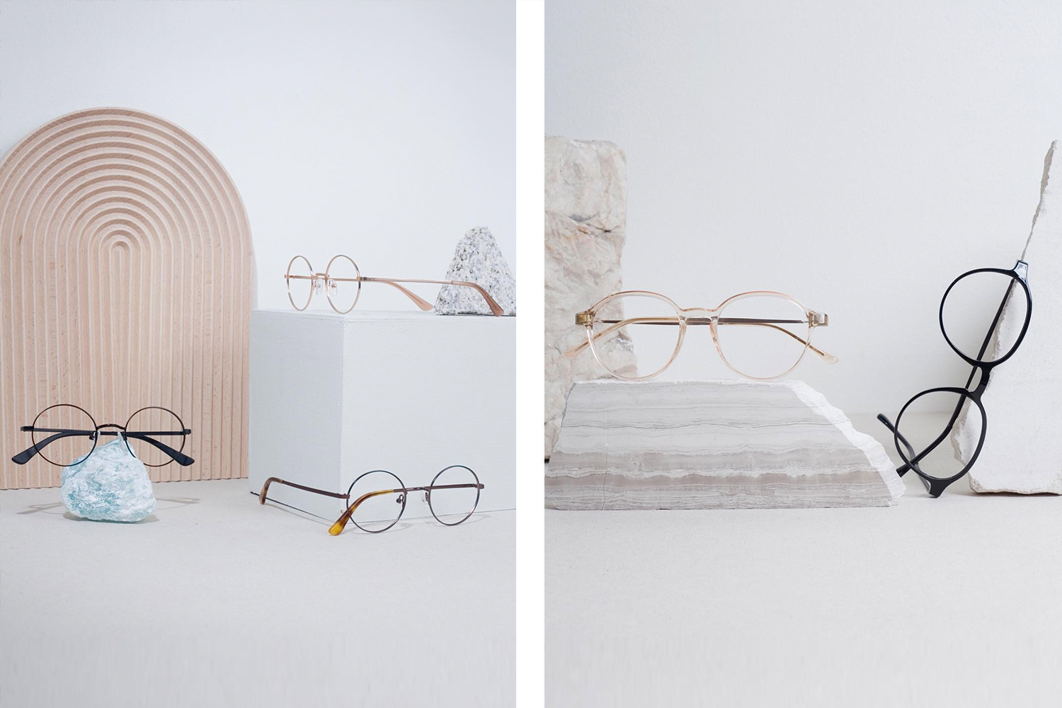 Sunnies Specs ’ glasses: vintage designs with contemporary colors and materials.