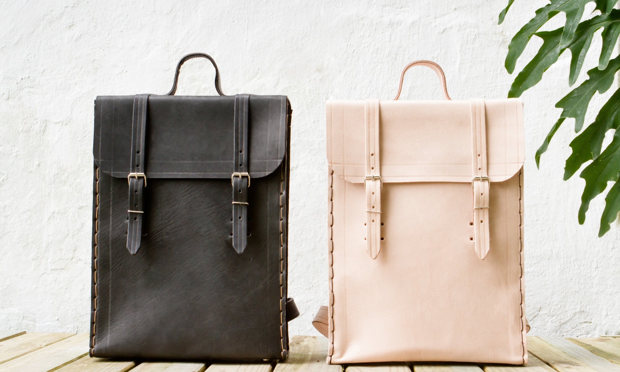  The handmade leather backpacks from independent designer  Laura Pereira . 