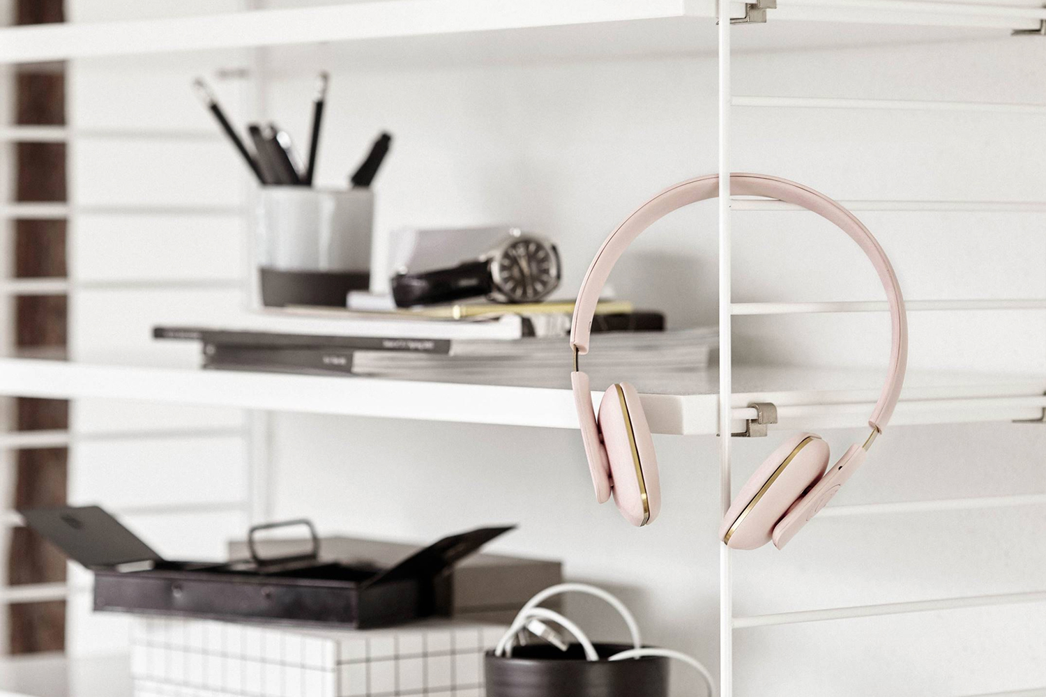 Minimal pastel pink aHEAD headphones from Kreafunk .