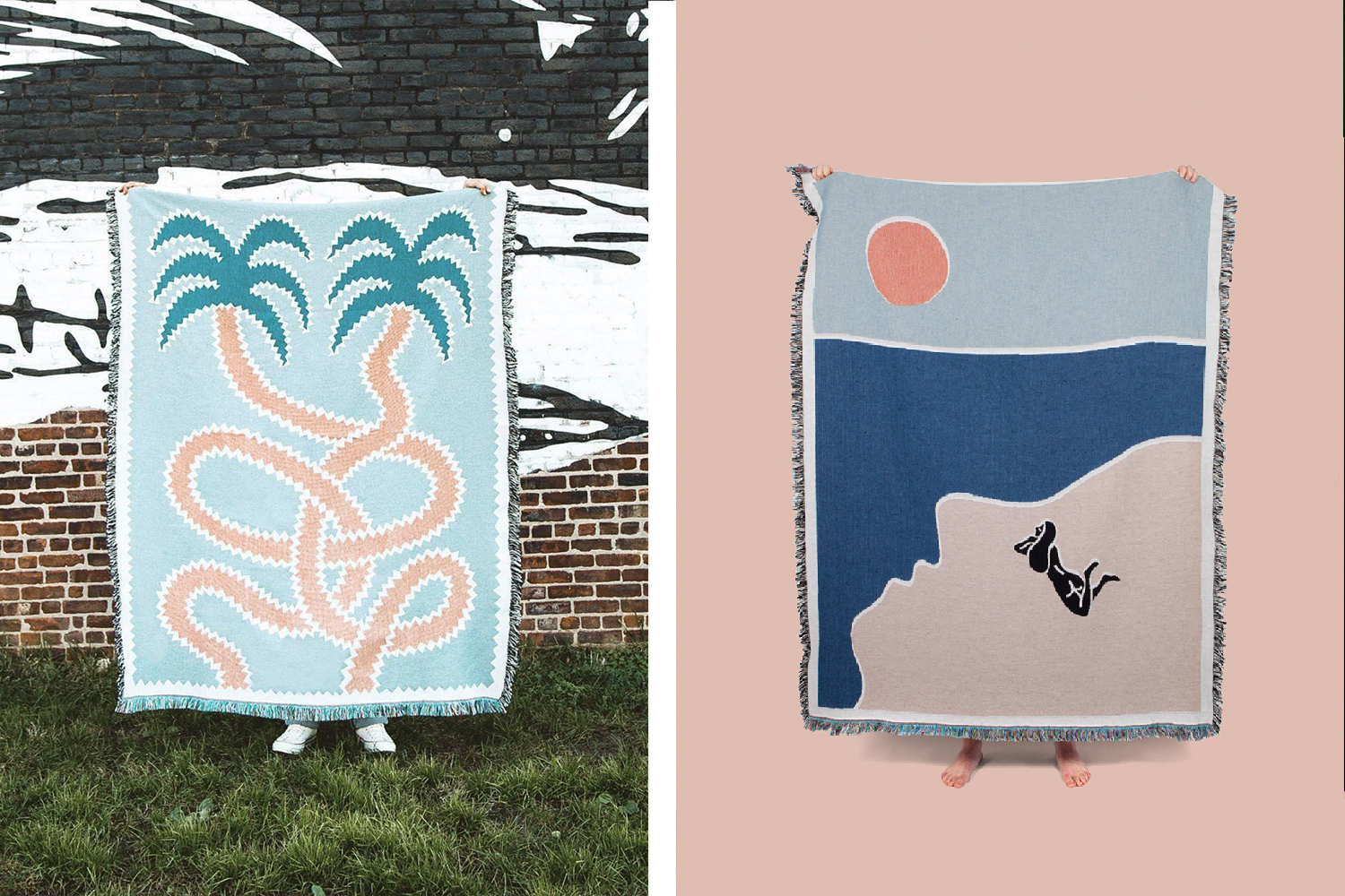  Some artist-designed woven blankets by  Slowdown  . 