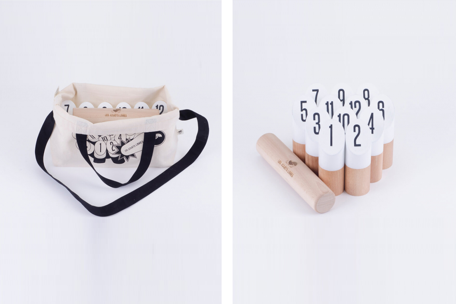 Minimalistic MOLKKY game designed by Les Jouets Libres .