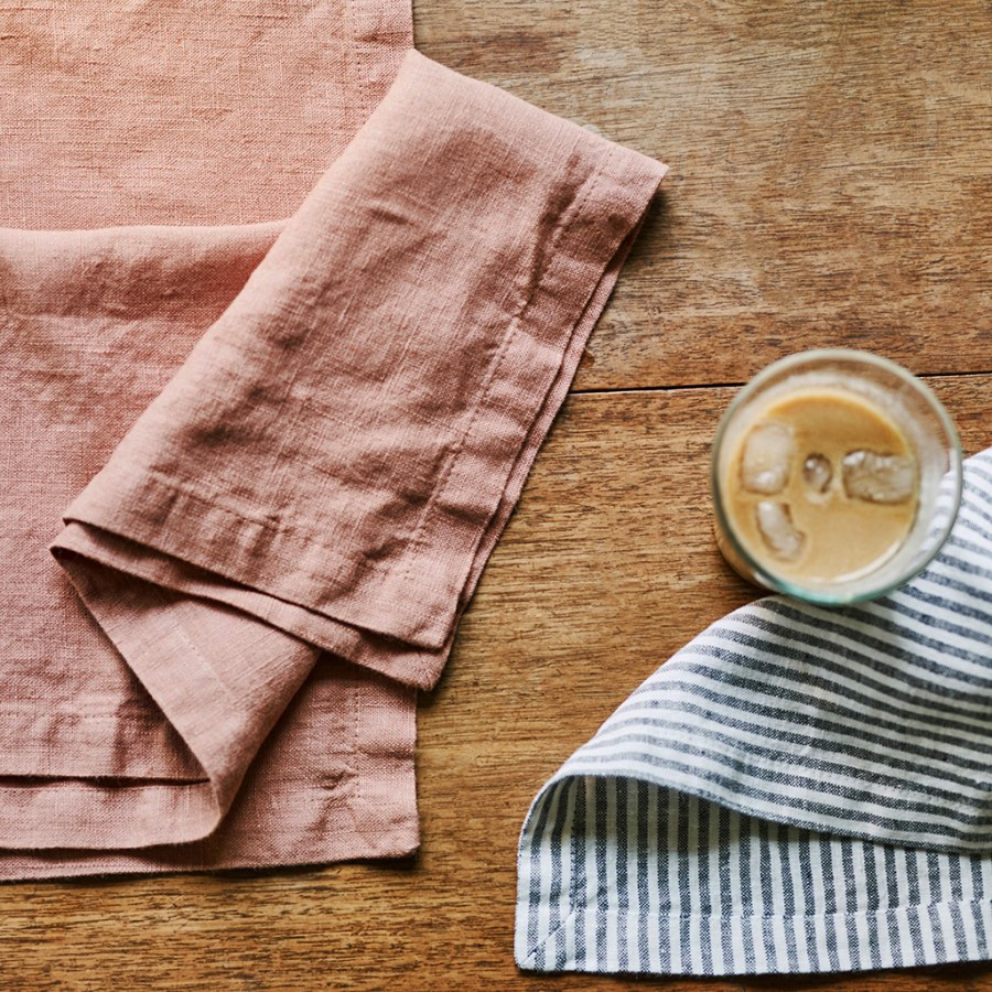 Plaster Pink Linen Napkins by Rowen and Wren