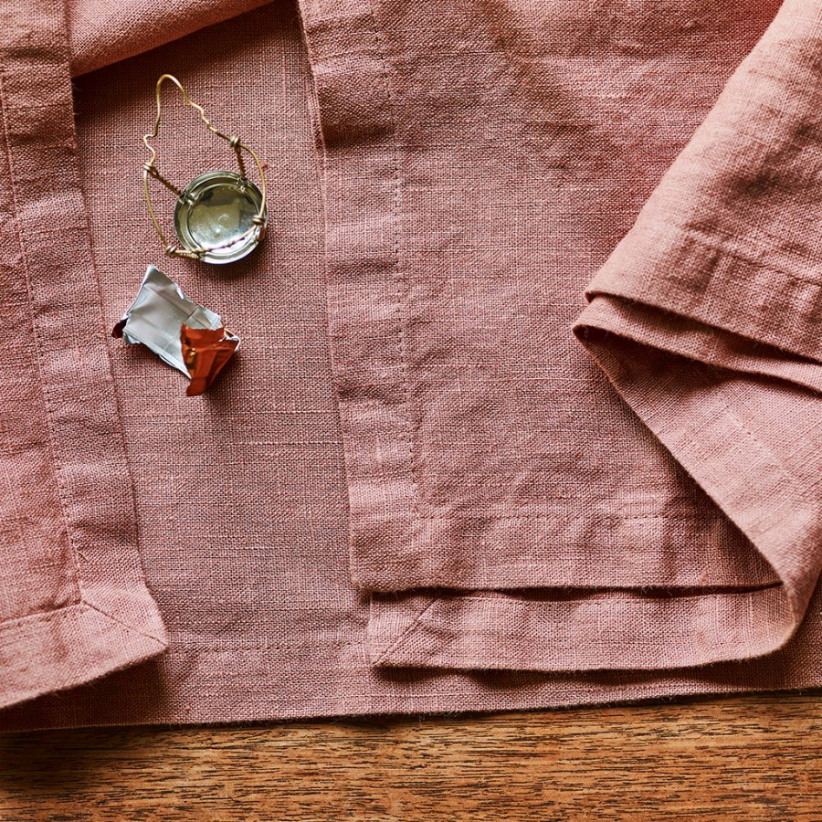 Plaster Pink Linen Napkins by Rowen and Wren