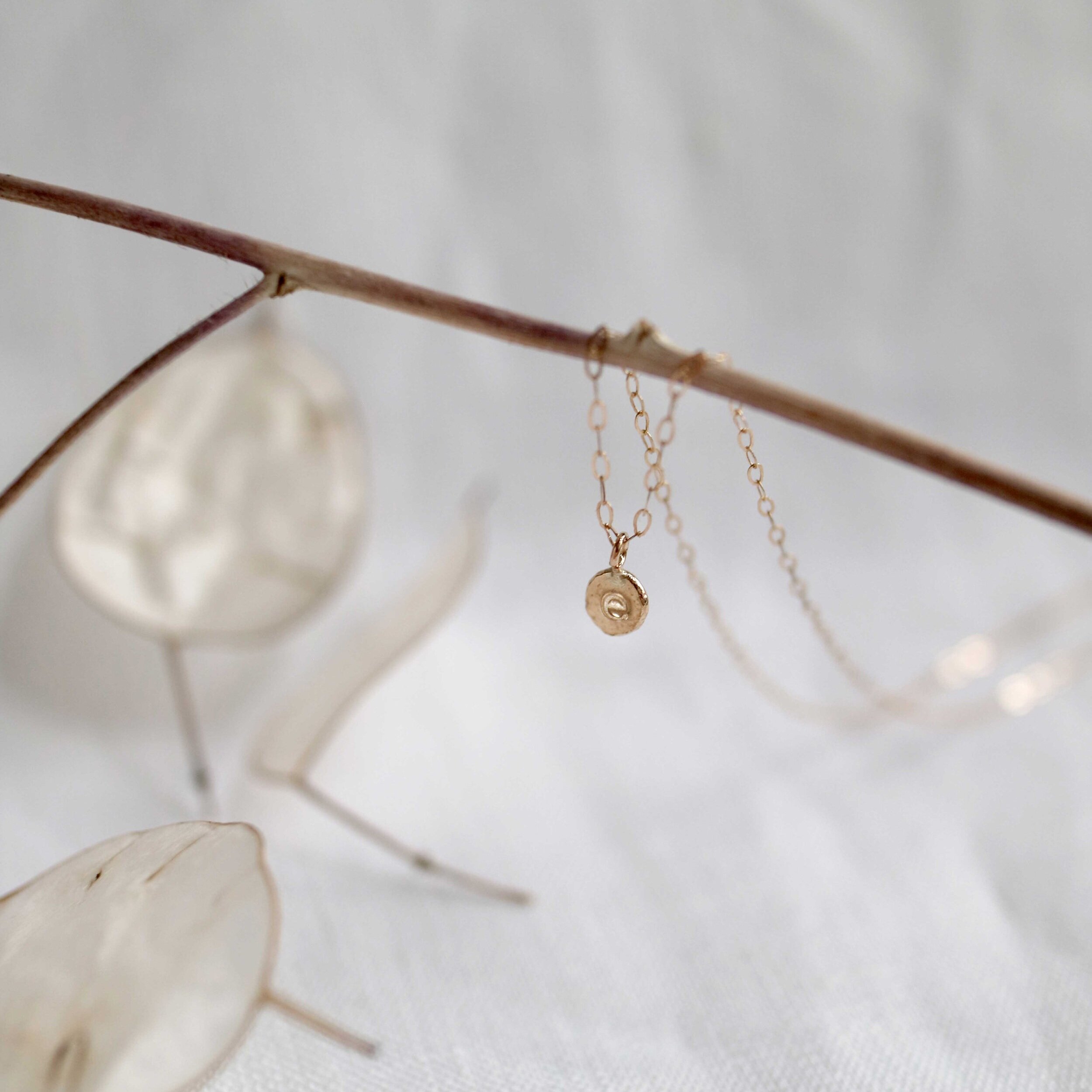  Gold dot necklace with initial -  Wild Fawn Jewellery  