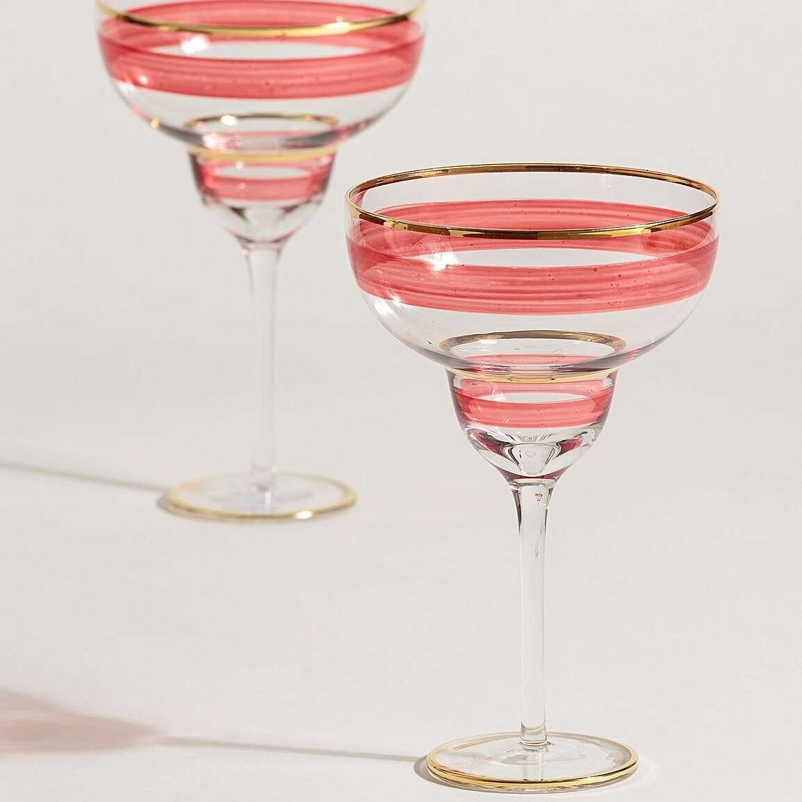  Polosa Red Margarita Glasses Set of Two -  Oliver Bonas  