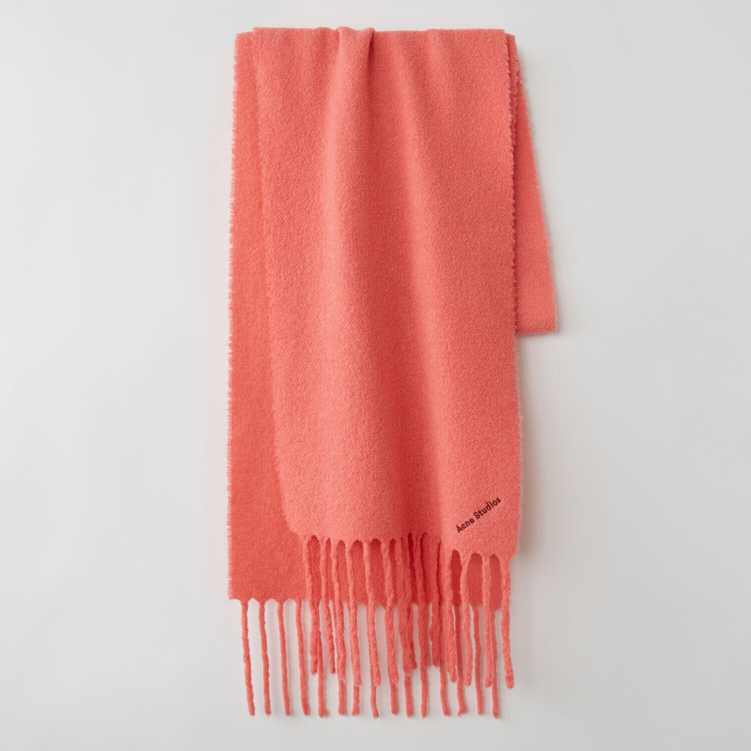  Boiled wool-blend scarf coral red -  Acne Studios  