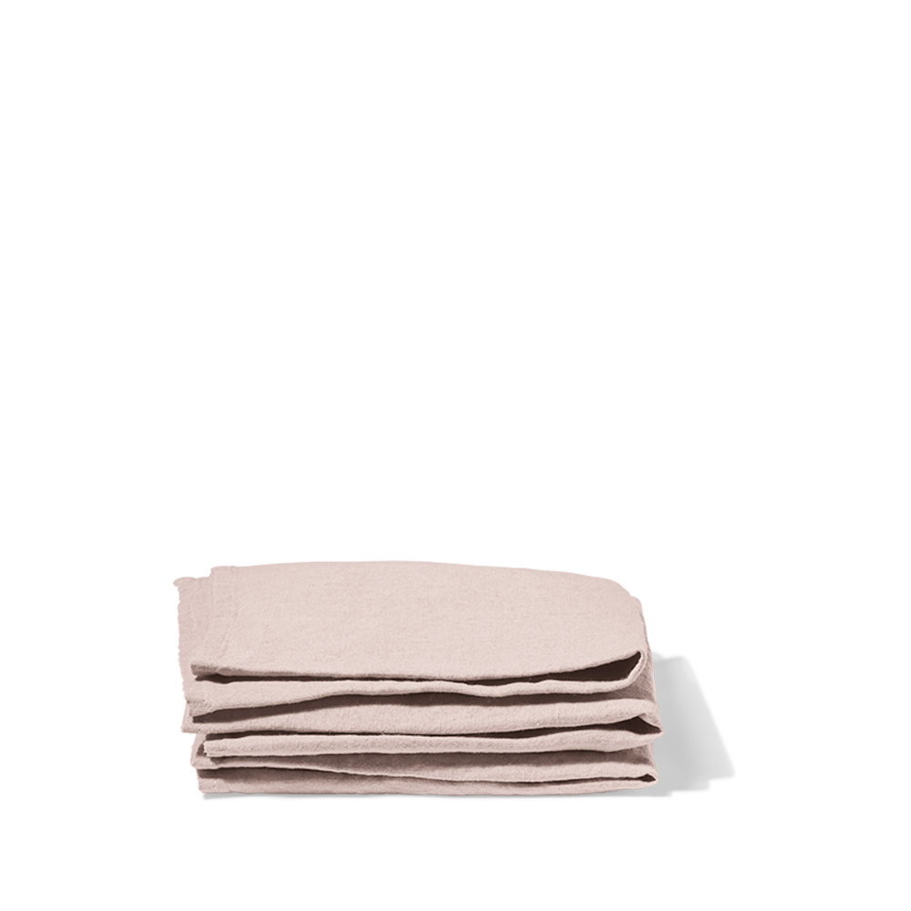   Pink beige washed linen table napkin  by  Merci.        