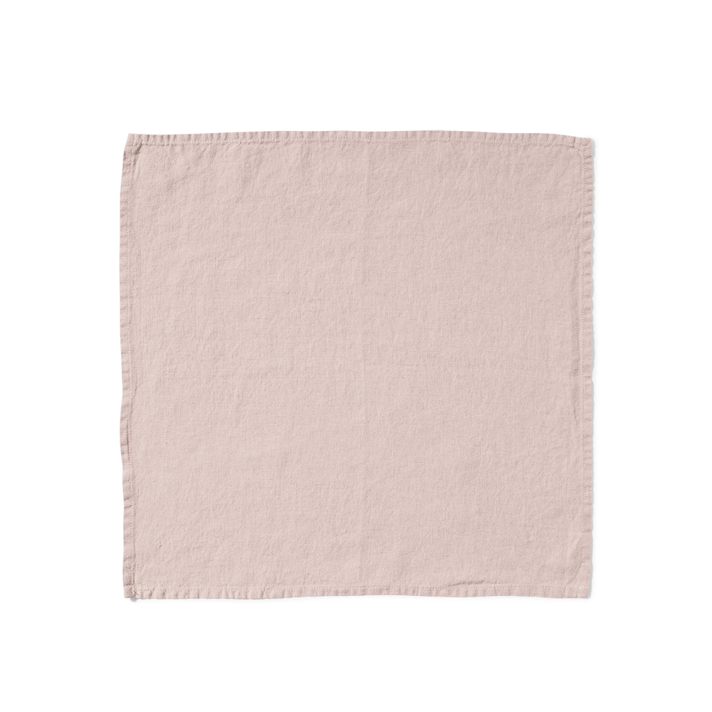   Pink beige washed linen table napkin  by  Merci.       