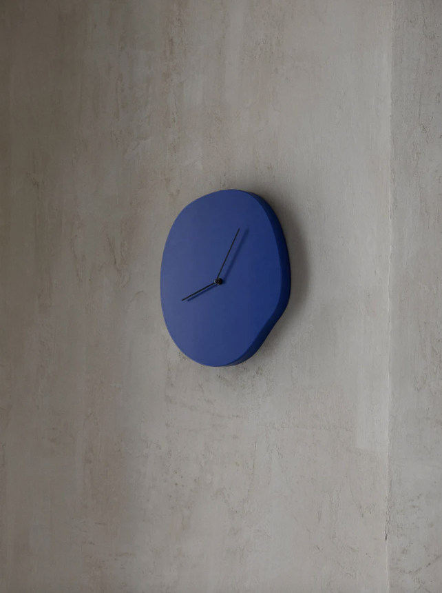 Ferm Living Melt Wall Clock – Sculptural Blue Timepiece
