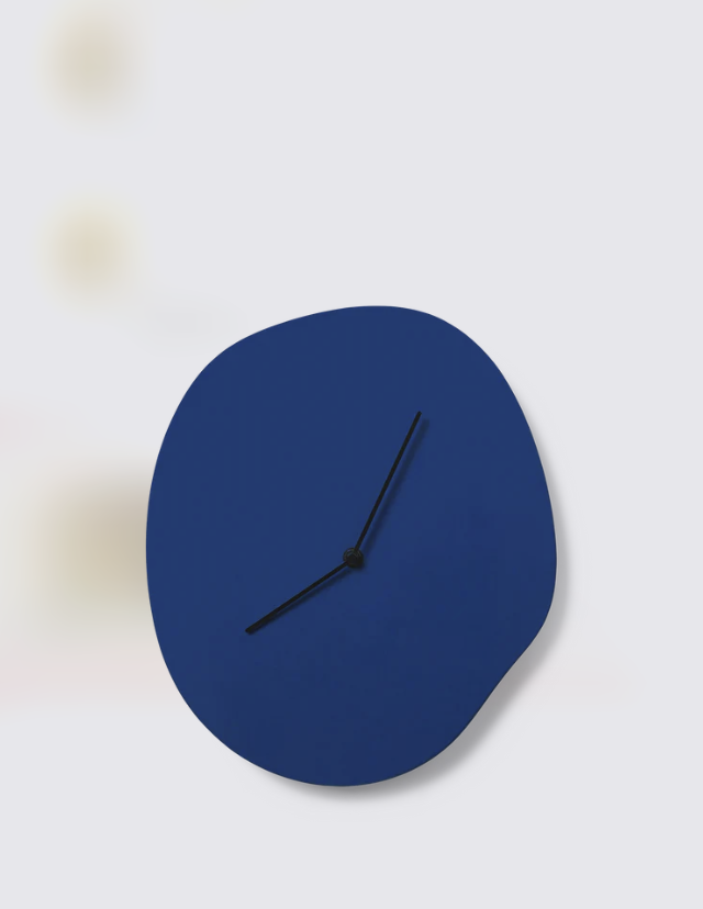 Ferm Living Melt Wall Clock – Sculptural Blue Timepiece