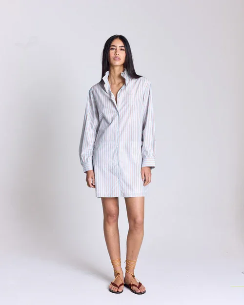 striped-carmen-dress-red-blue-structured-silhouette