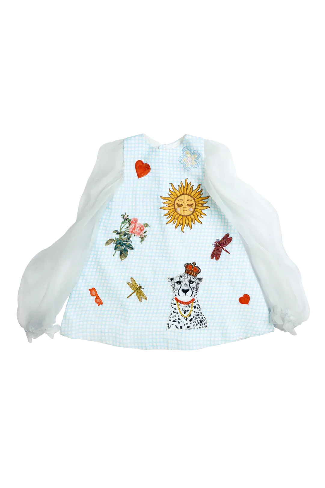 embroidered-dress-sheer-sleeves-bold-motifs