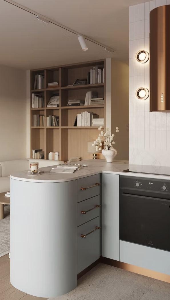 2700k-design-blue-kitchen-copper-extractor-hood-marble-worktop