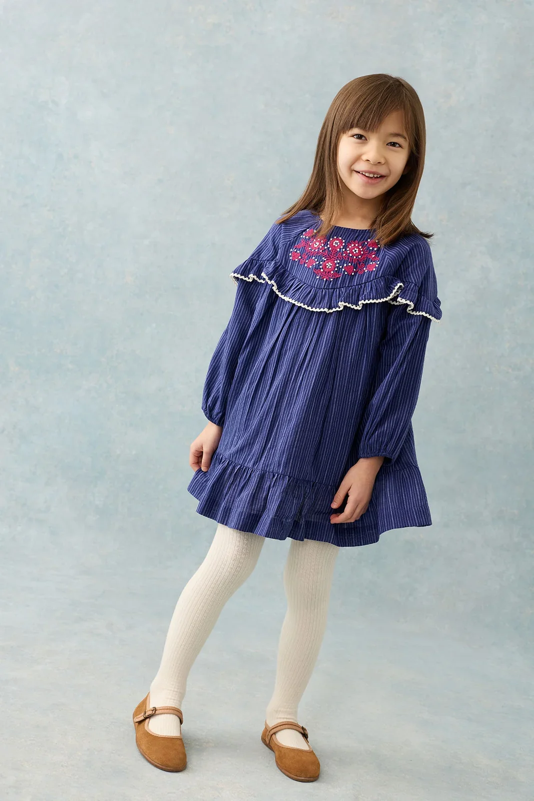 louise-misha-dress-navy-fw26-girls.webp