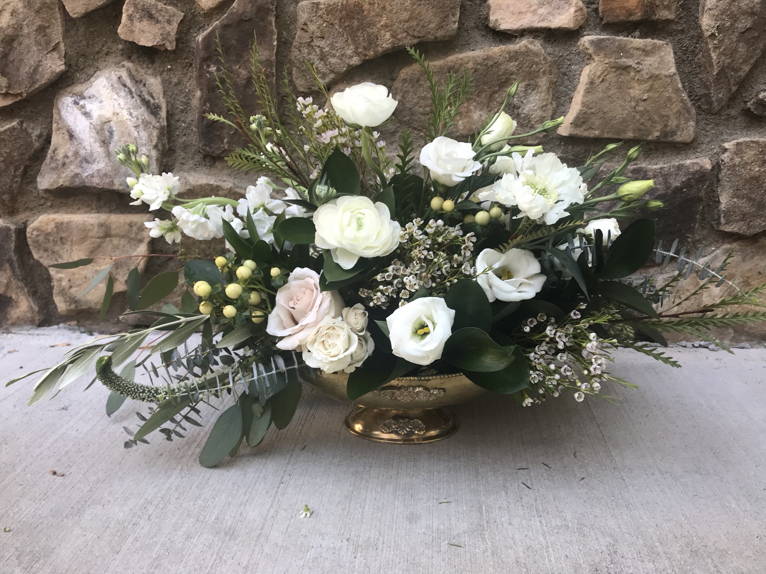 Classic Asymmetrical Pedestal Vase Arrangement