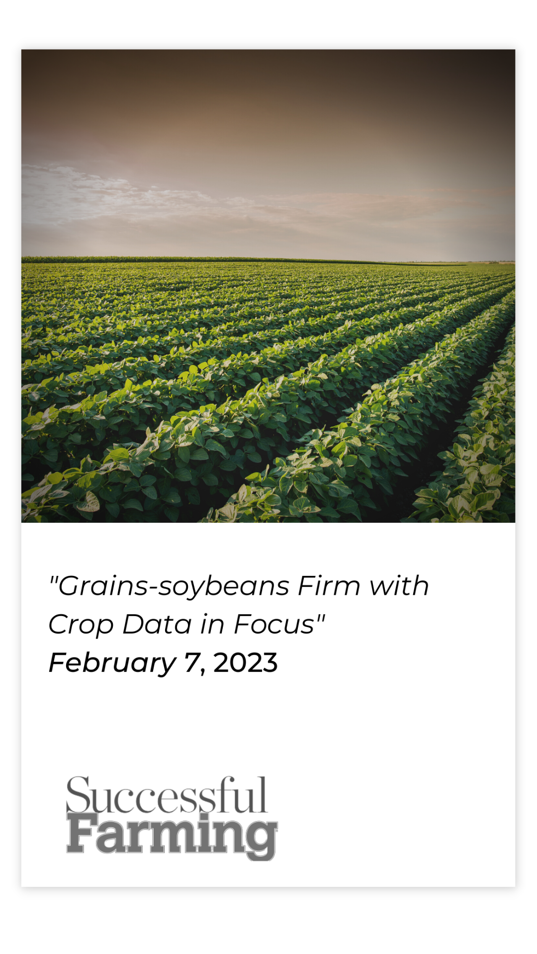 Grains-soybeans firm with crop data in focus
