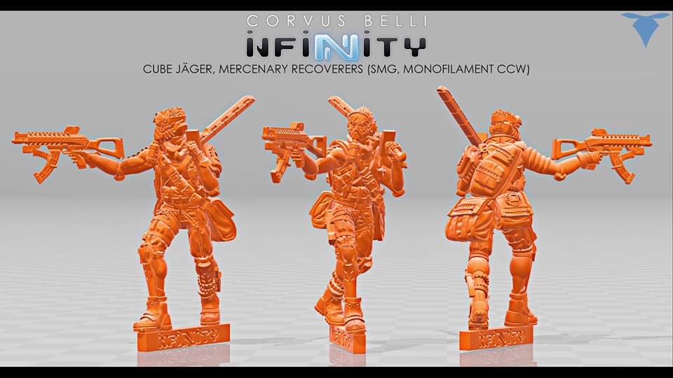 Infinity Entièrement neuf dans sa boîte cube Jagers mercenaire recoverers SMG 280732