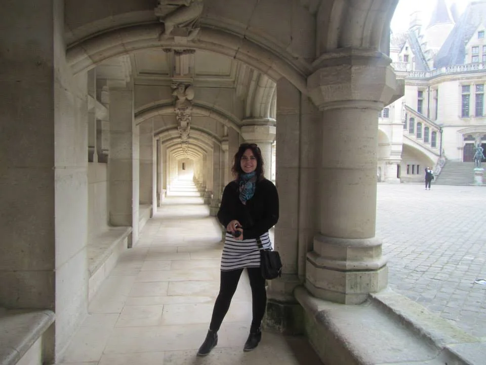 Bronwyn, in her element at castle Château de Pierrefonds