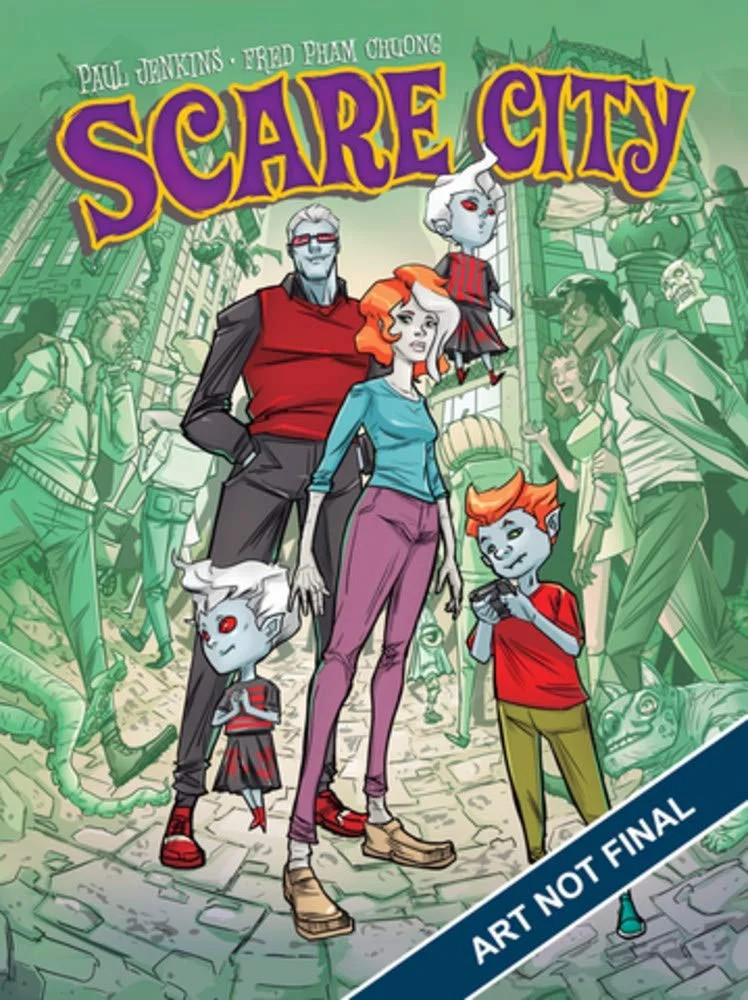 Title: Scare City , Author: Paul Jenkins, Fred Pham Chuong, Veronica R. Lopez, Publisher: Humanoids, Publish Date: October 29, 2019; Genres + Tags: Children’s, Coming of Age, Comics, Fairy Tale, Folklore, Graphic Novels, Legends, Mythology, Fantasy, Mystery