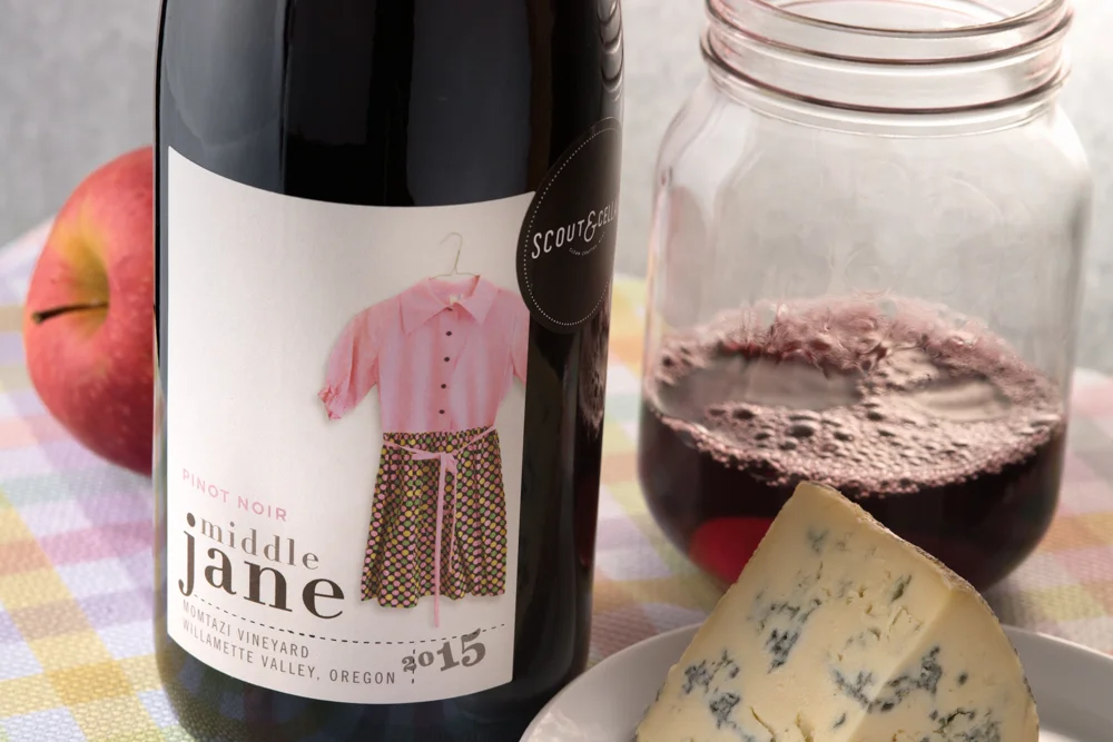 Not so easy to be true to the spirit of the label when the winery takes its name from the vintner's stoic, no-nonsense great grandma. It took me a while to come up with a humble but righteous country feel for this Middle Jane Pinot Noir.