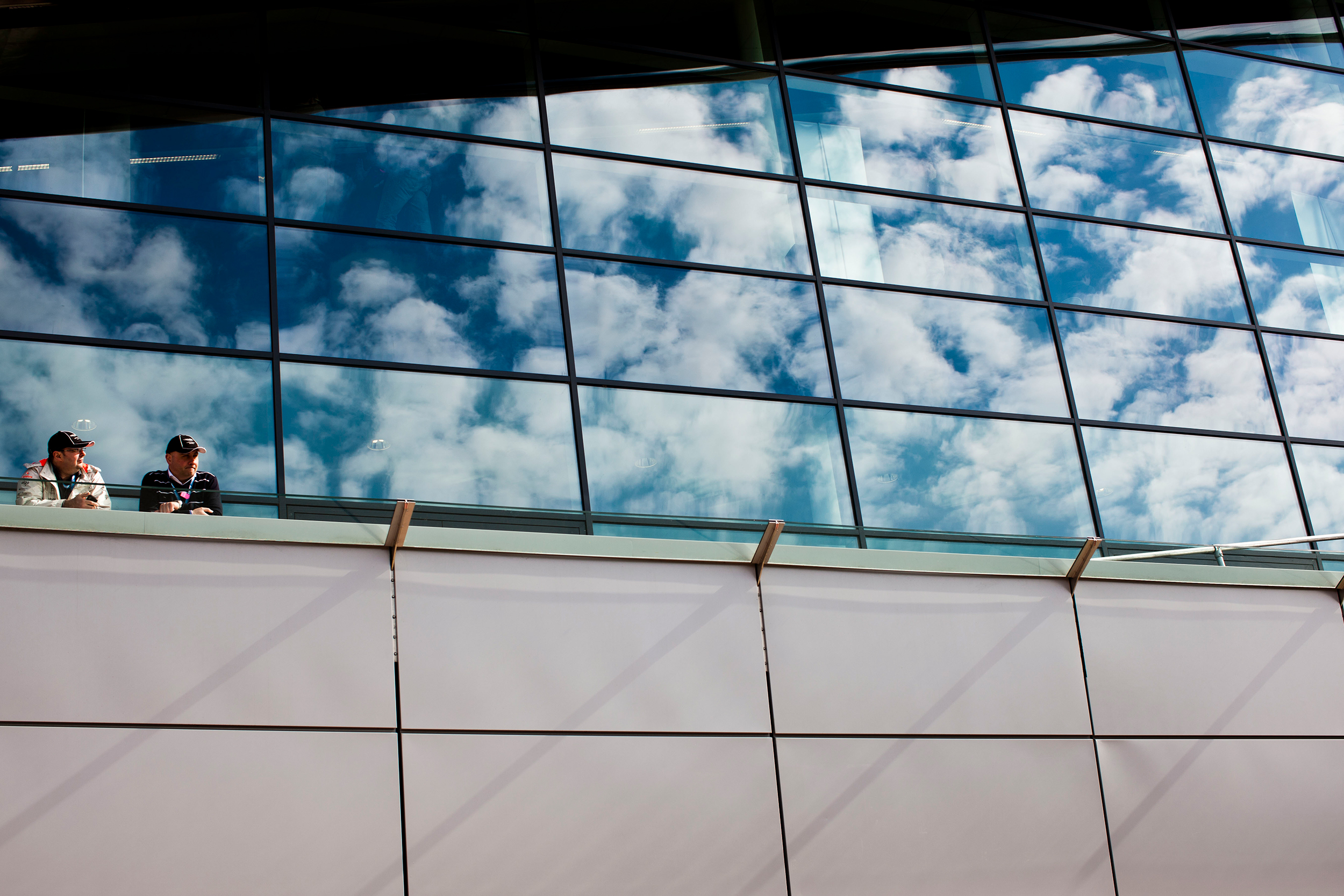 Spectators in the Silverstone Wing