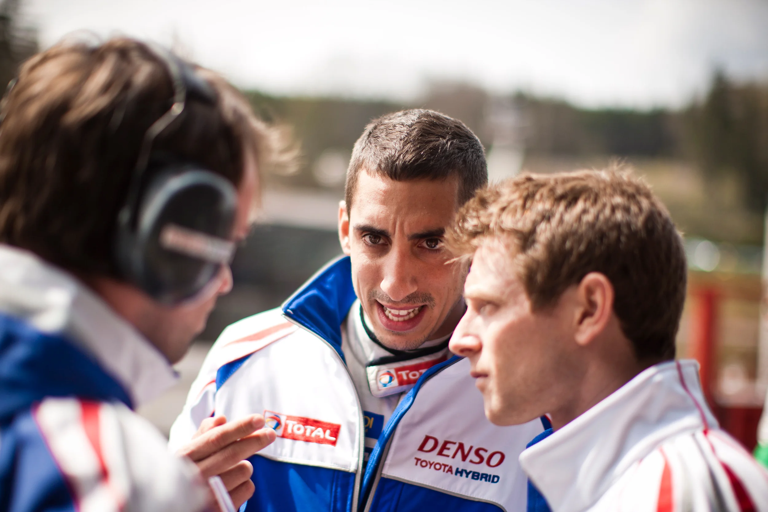 Sebastien Buemi with Anthony Davidson and Nicolas Lapierre