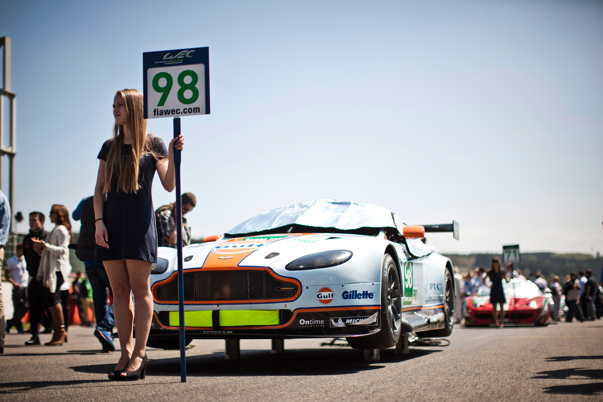 #98 Aston Martin Vantage on the grid