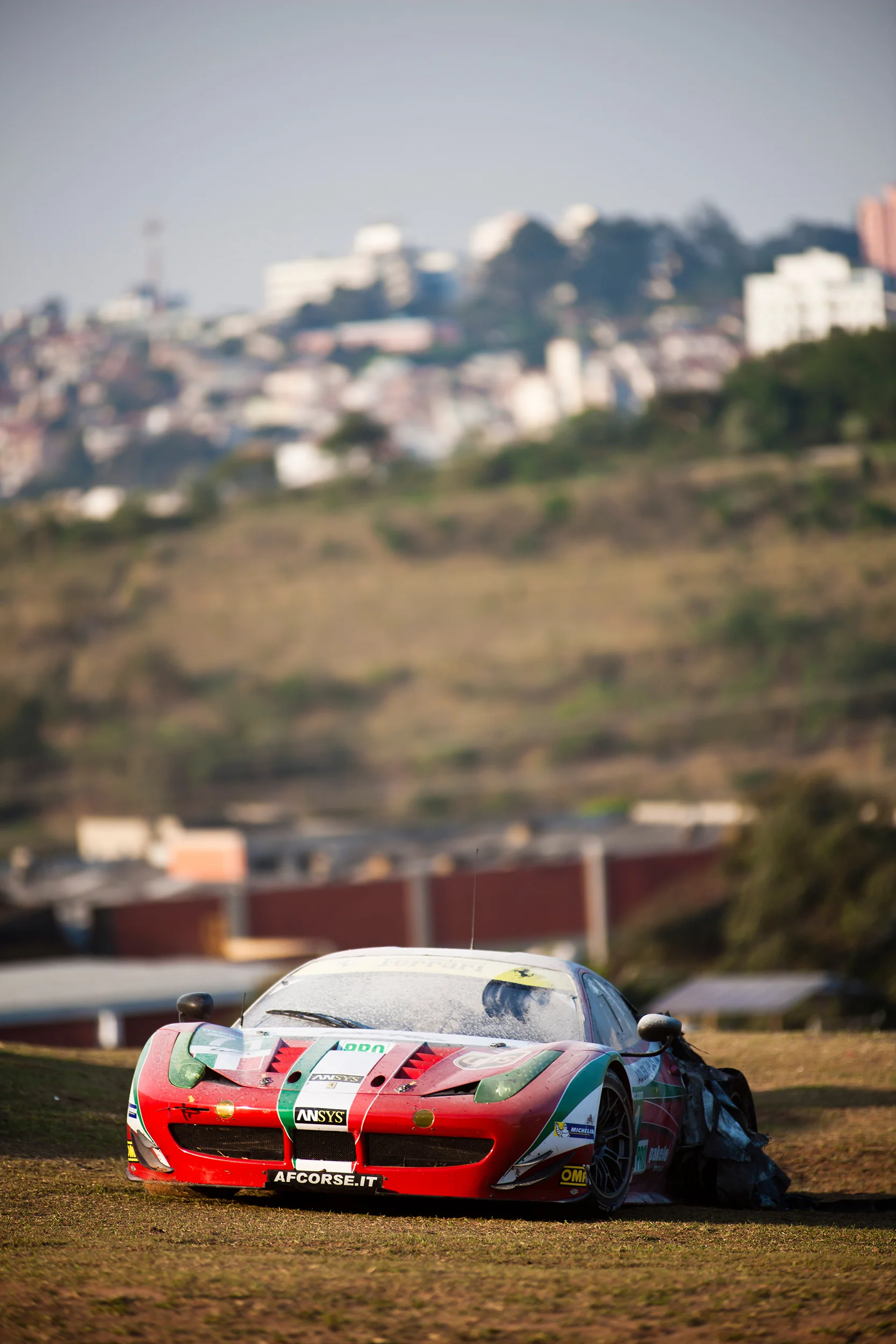 Fire damaged #71 Ferrari 458 Italia