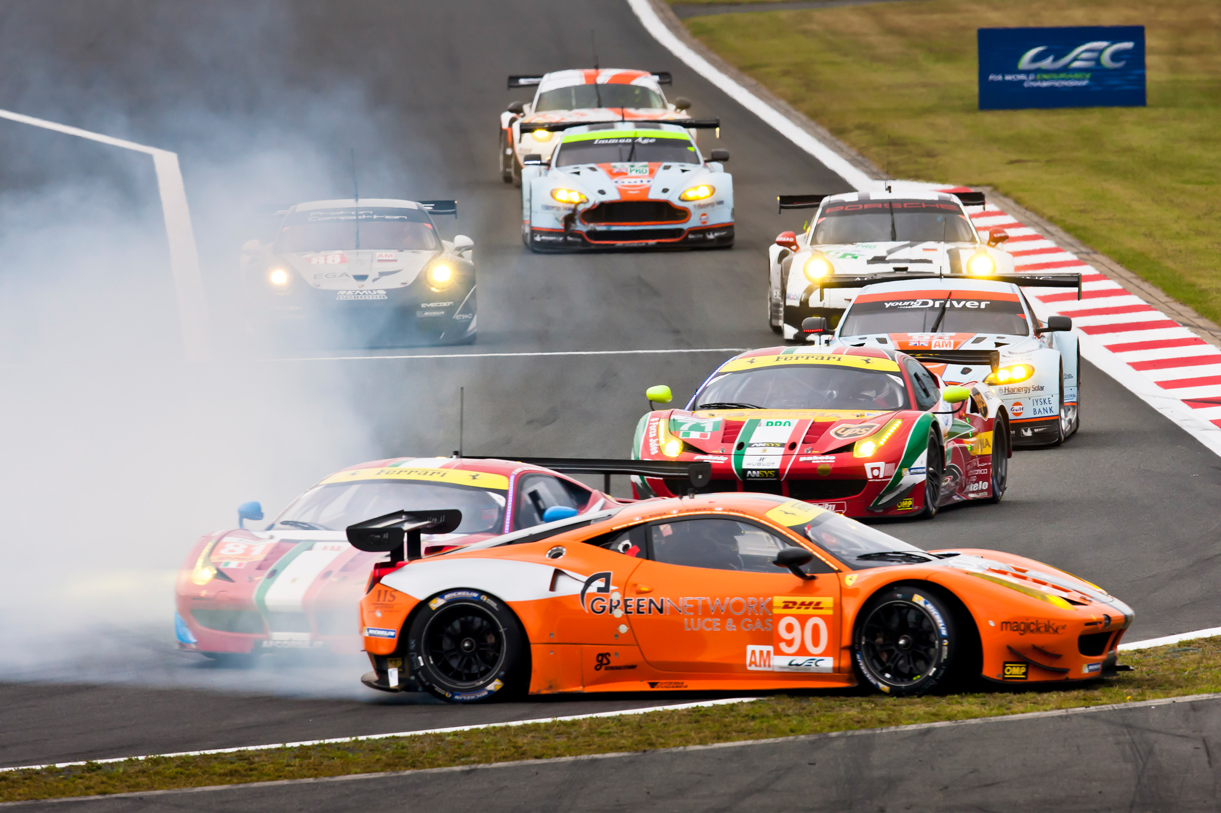 GTE field at the start of the race